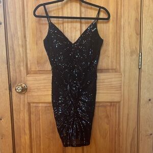 Windsor Black Sequin Mini Dress